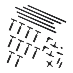 QAZQA Deckenstrahler|Aufbaustrahler*Modernes Schienensystem mit 10 schwarzen Strahlern 1-phasig - Slimline Uzzy