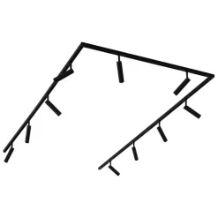 QAZQA Deckenstrahler|Aufbaustrahler*Modernes Schienensystem mit 10 schwarzen Strahlern 1-phasig - Slimline Uzzy