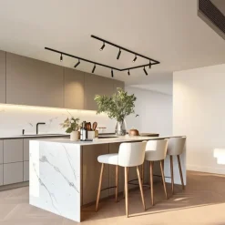 QAZQA Deckenstrahler|Aufbaustrahler*Modernes Schienensystem mit 10 schwarzen Strahlern 1-phasig - Slimline Uzzy