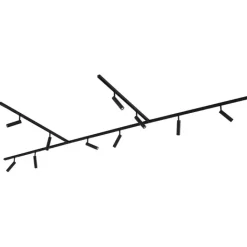 QAZQA Deckenstrahler|Aufbaustrahler*Modernes Schienensystem mit 10 schwarzen Strahlern 1-phasig - Slimline Uzzy