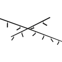QAZQA Deckenstrahler|Aufbaustrahler*Modernes Schienensystem mit 10 schwarzen Strahlern 1-phasig - Slimline Uzzy