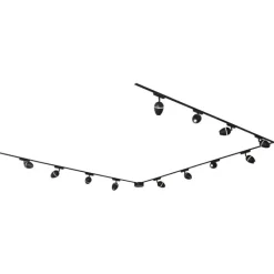 QAZQA Led-Strahler|Deckenstrahler*Modernes Schienensystem mit 12 schwarzen Strahlern 1-phasig - Magnetic Eggy
