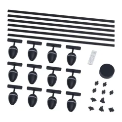 QAZQA Led-Strahler|Deckenstrahler*Modernes Schienensystem mit 12 schwarzen Strahlern 1-phasig - Magnetic Eggy