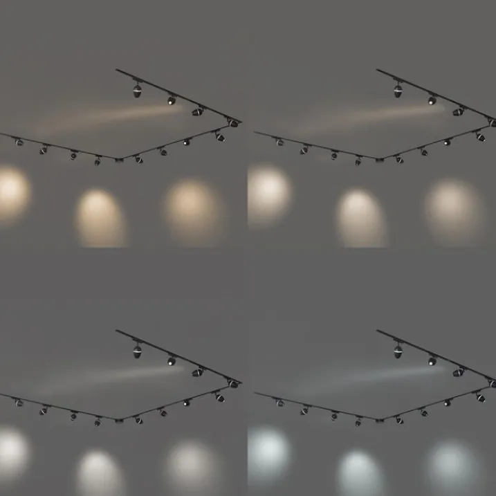 QAZQA Led-Strahler|Deckenstrahler*Modernes Schienensystem mit 12 schwarzen Strahlern 1-phasig - Magnetic Eggy