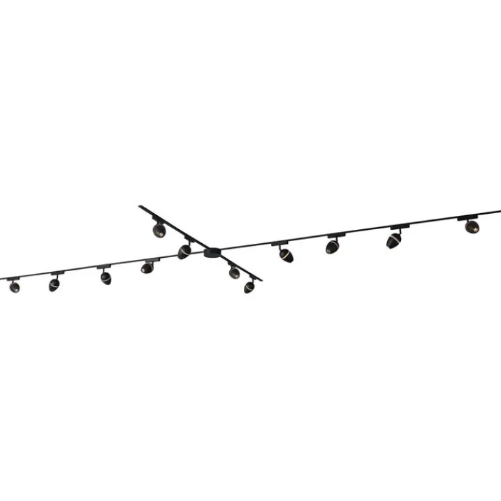 QAZQA Led-Strahler|Deckenstrahler*Modernes Schienensystem mit 12 schwarzen Strahlern 1-phasig - Magnetic Eggy