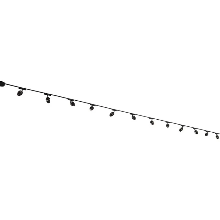 QAZQA Led-Strahler|Deckenstrahler*Modernes Schienensystem mit 12 schwarzen Strahlern 1-phasig - Magnetic Eggy