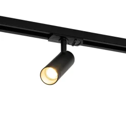 QAZQA Schlafzimmerlampen|Küchenlampen*Modernes Schienensystem mit 5 Strahlern Schwarz 1-Phasen GU10 35mm - Iconic Jeana Luxe