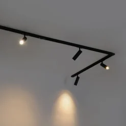 QAZQA Schlafzimmerlampen|Küchenlampen*Modernes Schienensystem mit 5 Strahlern Schwarz 1-Phasen GU10 35mm - Iconic Jeana Luxe