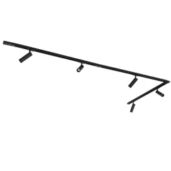 QAZQA Schlafzimmerlampen|Küchenlampen*Modernes Schienensystem mit 5 Strahlern Schwarz 1-Phasen GU10 35mm - Iconic Jeana Luxe