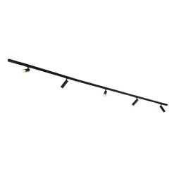 QAZQA Schlafzimmerlampen|Küchenlampen*Modernes Schienensystem mit 5 Strahlern Schwarz 1-Phasen GU10 35mm - Iconic Jeana Luxe