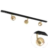 QAZQA Deckenstrahler|Aufbaustrahler*Modernes Schienensystem mit 3 Strahlern Gold 1-phasig - Iconic Gissi
