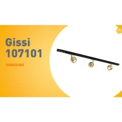 QAZQA Deckenstrahler|Aufbaustrahler*Modernes Schienensystem mit 3 Strahlern Gold 1-phasig - Iconic Gissi