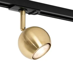 QAZQA Deckenstrahler|Aufbaustrahler*Modernes Schienensystem mit 3 Strahlern Gold 1-phasig - Iconic Gissi