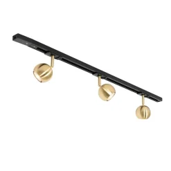 QAZQA Deckenstrahler|Aufbaustrahler*Modernes Schienensystem mit 3 Strahlern Gold 1-phasig - Iconic Gissi