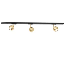 QAZQA Deckenstrahler|Aufbaustrahler*Modernes Schienensystem mit 3 Strahlern Gold 1-phasig - Iconic Gissi