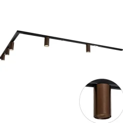 QAZQA Deckenstrahler|Aufbaustrahler*Modernes Schienensystem mit 5 dunkelbronzefarbenen Strahlern 1-phasig GU10 50mm - Iconic Ruby