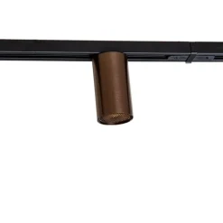 QAZQA Deckenstrahler|Aufbaustrahler*Modernes Schienensystem mit 5 dunkelbronzefarbenen Strahlern 1-phasig GU10 50mm - Iconic Ruby