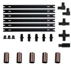 QAZQA Deckenstrahler|Aufbaustrahler*Modernes Schienensystem mit 5 dunkelbronzefarbenen Strahlern 1-phasig GU10 50mm - Iconic Ruby