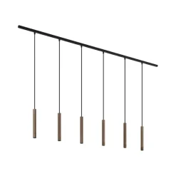 QAZQA Deckenstrahler|Aufbaustrahler*Modernes Schienensystem mit 6 Pendelleuchten Bronze 1-phasig - Slimline Keno