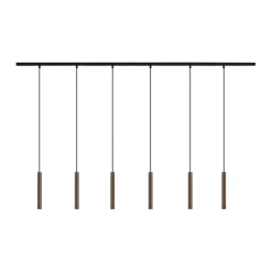 QAZQA Deckenstrahler|Aufbaustrahler*Modernes Schienensystem mit 6 Pendelleuchten Bronze 1-phasig - Slimline Keno