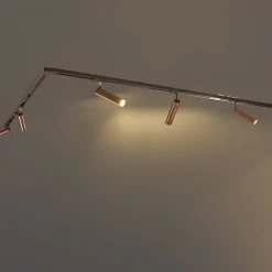 QAZQA Deckenstrahler|Aufbaustrahler*Modernes Schienensystem mit 5 Strahlern Dunkelbronze 1-phasig GU10 35mm - Iconic Jeana Luxe