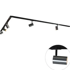 QAZQA Schlafzimmerlampen|Küchenlampen*Modernes Schienensystem mit 5 Spots in Gunmetal, 1-phasig - Iconic Jeana
