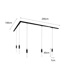 QAZQA Deckenstrahler|Aufbaustrahler*Modernes Schienensystem mit 5 Pendelleuchten Dunkelbronze 1-phasig - Iconic Lloyd