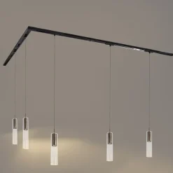 QAZQA Deckenstrahler|Aufbaustrahler*Modernes Schienensystem mit 5 Pendelleuchten Dunkelbronze 1-phasig - Iconic Lloyd