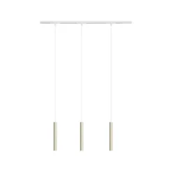 QAZQA Deckenstrahler|Aufbaustrahler*Modernes Schienensystem mit 3 Pendelleuchten Beige und Weiß 1-phasig - Slimline Keno
