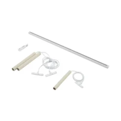 QAZQA Deckenstrahler|Aufbaustrahler*Modernes Schienensystem mit 3 Pendelleuchten Beige und Weiß 1-phasig - Slimline Keno