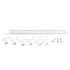 QAZQA Schlafzimmerlampen|Küchenlampen*Modernes Schienensystem mit 6 weißen Strahlern 1-phasig 300cm - Iconic Jeana