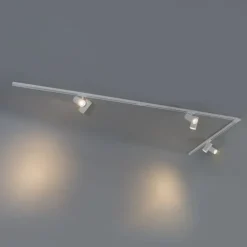 QAZQA Deckenstrahler|Aufbaustrahler*Modernes Schienensystem mit 3 Strahlern Weiß 1-phasig - Iconic Scopio