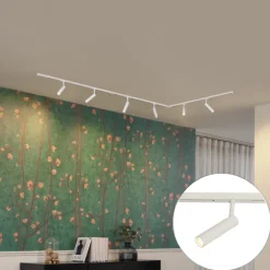 QAZQA Deckenstrahler|Aufbaustrahler*Modernes Schienensystem mit 6 weißen Strahlern 1-phasig - Slimline Uzzy