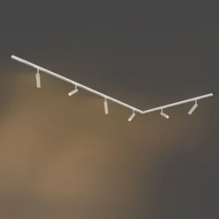 QAZQA Deckenstrahler|Aufbaustrahler*Modernes Schienensystem mit 6 Strahlern Beige und Weiß 1-phasig - Slimline Uzzy