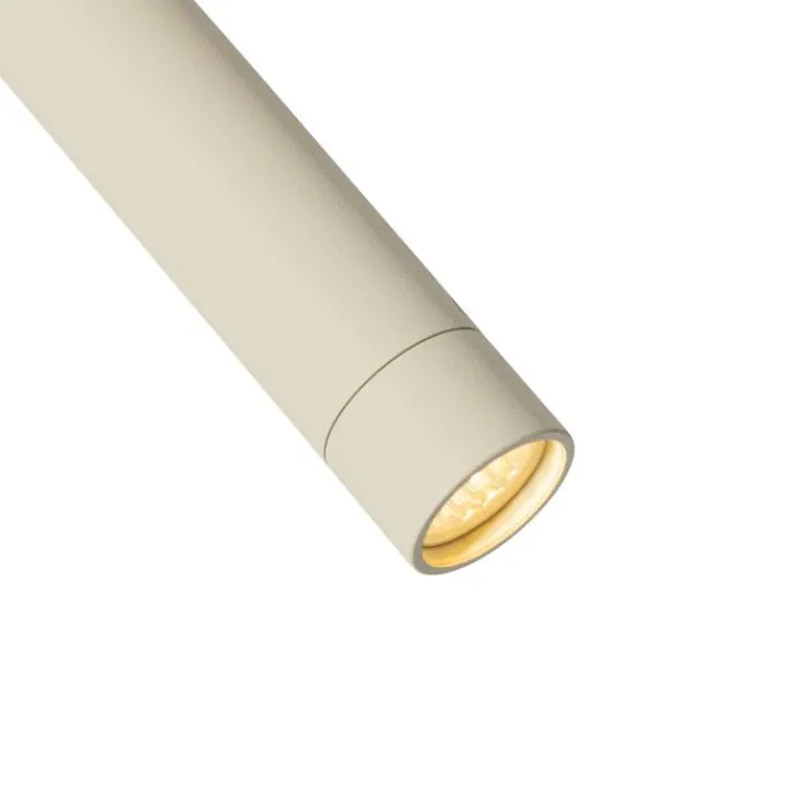 QAZQA Deckenstrahler|Aufbaustrahler*Modernes Schienensystem mit 6 Strahlern Beige und Weiß 1-phasig - Slimline Uzzy