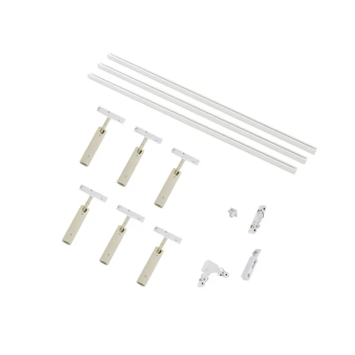 QAZQA Deckenstrahler|Aufbaustrahler*Modernes Schienensystem mit 6 Strahlern Beige und Weiß 1-phasig - Slimline Uzzy