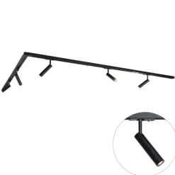 QAZQA Deckenstrahler|Aufbaustrahler*Modernes Schienensystem mit 5 schwarzen Strahlern 1-phasig - Iconic Ivy