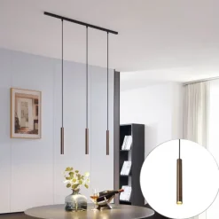QAZQA Deckenstrahler|Aufbaustrahler*Modernes Schienensystem mit 3 Pendelleuchten Bronze 1-phasig - Slimline Keno