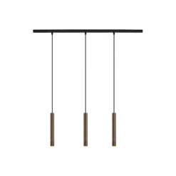 QAZQA Deckenstrahler|Aufbaustrahler*Modernes Schienensystem mit 3 Pendelleuchten Bronze 1-phasig - Slimline Keno