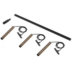QAZQA Deckenstrahler|Aufbaustrahler*Modernes Schienensystem mit 3 Pendelleuchten Bronze 1-phasig - Slimline Keno