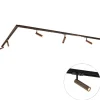 QAZQA Deckenstrahler|Aufbaustrahler*Modernes Schienensystem mit 5 Strahlern Dunkelbronze 1-phasig - Iconic Ivy