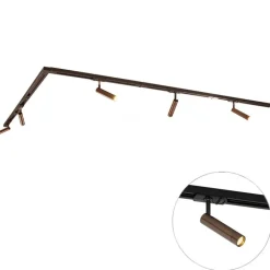 QAZQA Deckenstrahler|Aufbaustrahler*Modernes Schienensystem mit 5 Strahlern Dunkelbronze 1-phasig - Iconic Ivy