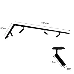 QAZQA Deckenstrahler|Aufbaustrahler*Modernes Schienensystem mit 5 Strahlern Dunkelbronze 1-phasig - Iconic Ivy