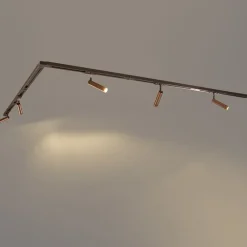 QAZQA Deckenstrahler|Aufbaustrahler*Modernes Schienensystem mit 5 Strahlern Dunkelbronze 1-phasig - Iconic Ivy