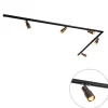 QAZQA Deckenstrahler|Aufbaustrahler*Modernes Schienensystem mit 5 Strahlern Dunkelbronze 1-phasig - Iconic Kohua