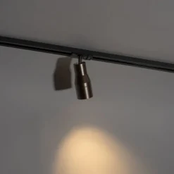 QAZQA Deckenstrahler|Aufbaustrahler*Modernes Schienensystem mit 5 Strahlern Dunkelbronze 1-phasig - Iconic Kohua