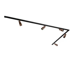QAZQA Deckenstrahler|Aufbaustrahler*Modernes Schienensystem mit 5 Strahlern Dunkelbronze 1-phasig - Iconic Kohua