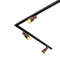 QAZQA Deckenstrahler|Aufbaustrahler*Modernes Schienensystem mit 5 Strahlern Dunkelbronze 1-phasig - Iconic Kohua