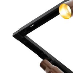 QAZQA Deckenstrahler|Aufbaustrahler*Modernes Schienensystem mit 5 Strahlern Dunkelbronze 1-phasig - Iconic Kohua