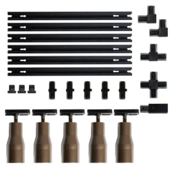 QAZQA Deckenstrahler|Aufbaustrahler*Modernes Schienensystem mit 5 Strahlern Dunkelbronze 1-phasig - Iconic Kohua